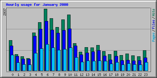 Hourly usage for January 2000